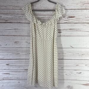 Old Navy Women's Ivory Black Dot Ruffle Cami Dress Size Large